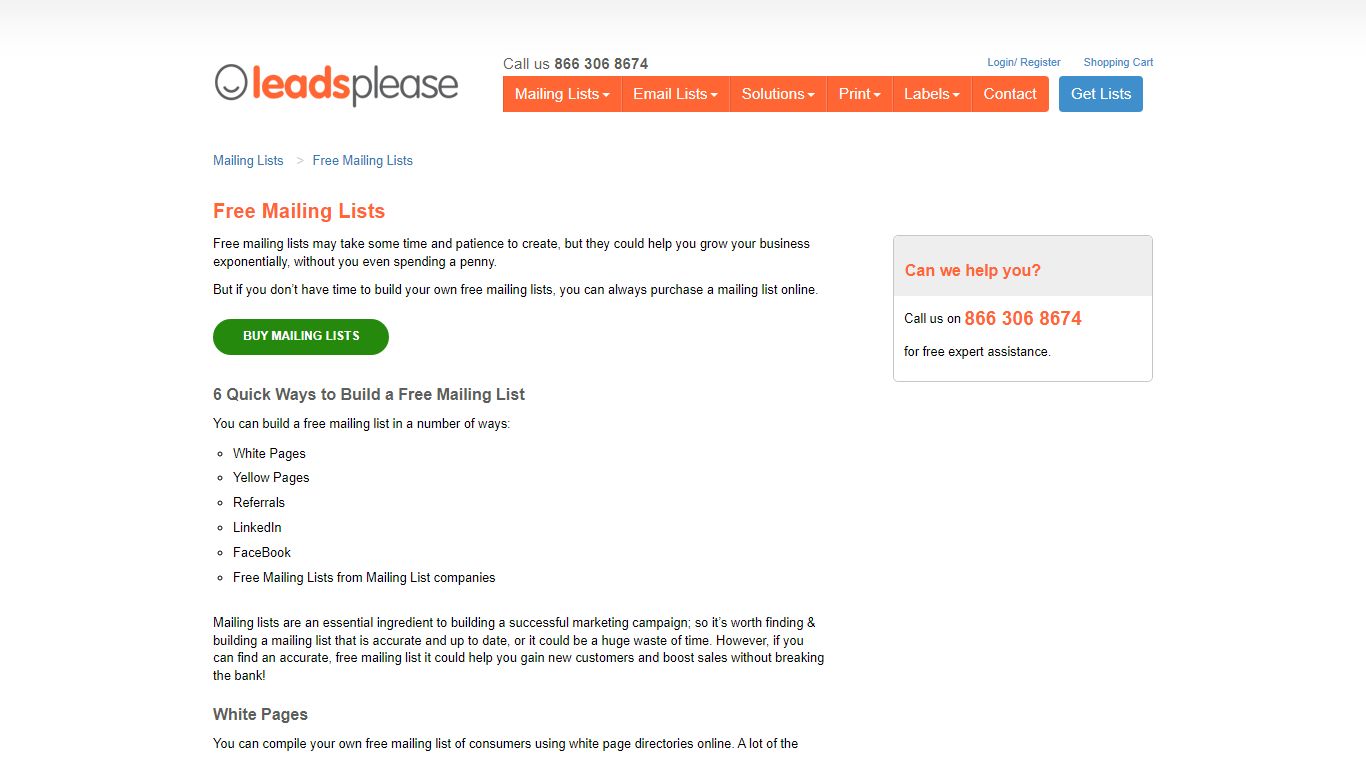 Free Mailing Lists | LeadsPlease